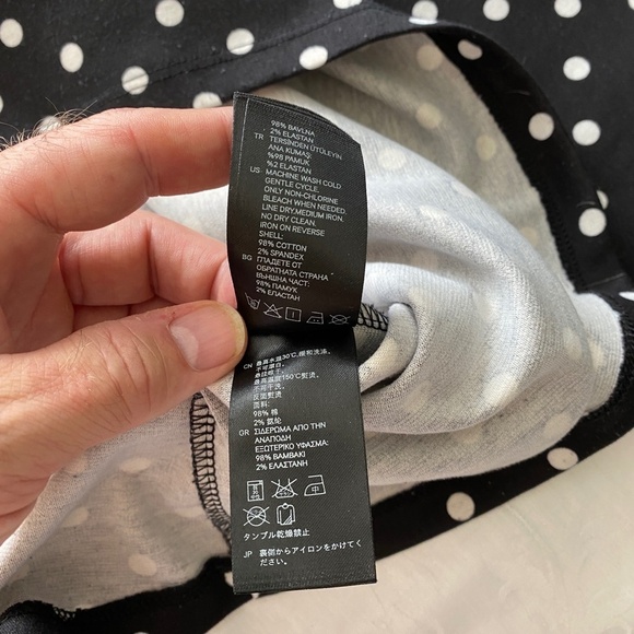 H&M Women's Black and White Polka Dot 3/4 Sleeve Popover Mini Dress Size Medium - Picture 9 of 16